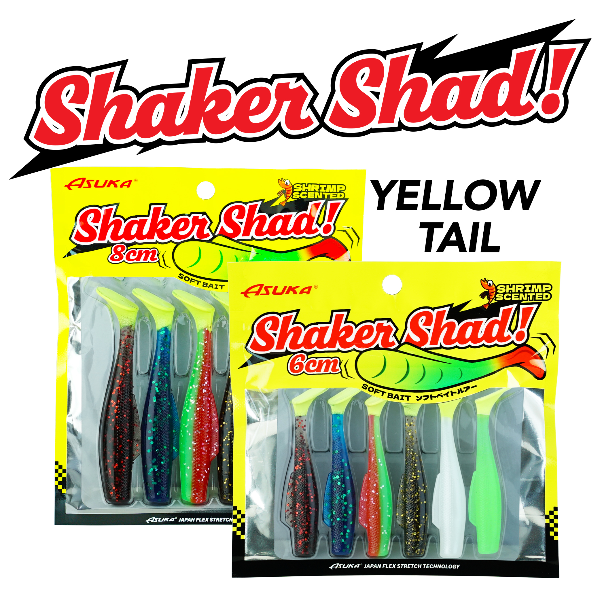 Asuka Fishing  | Asuka Shaker Shad Yellow Tail SSYL2