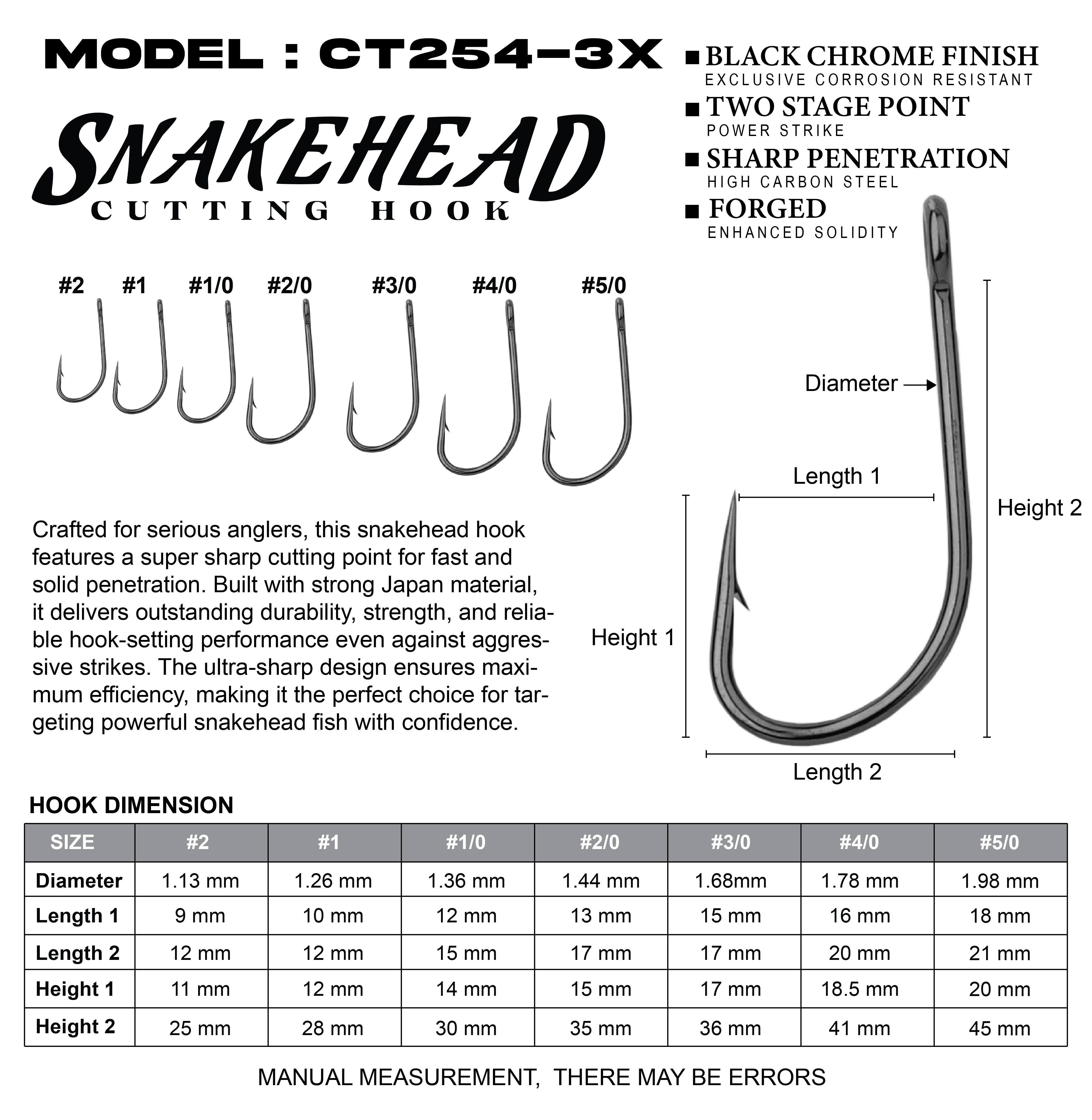 Asuka Snakehead Cutting Hook CT254-3X | Asuka 