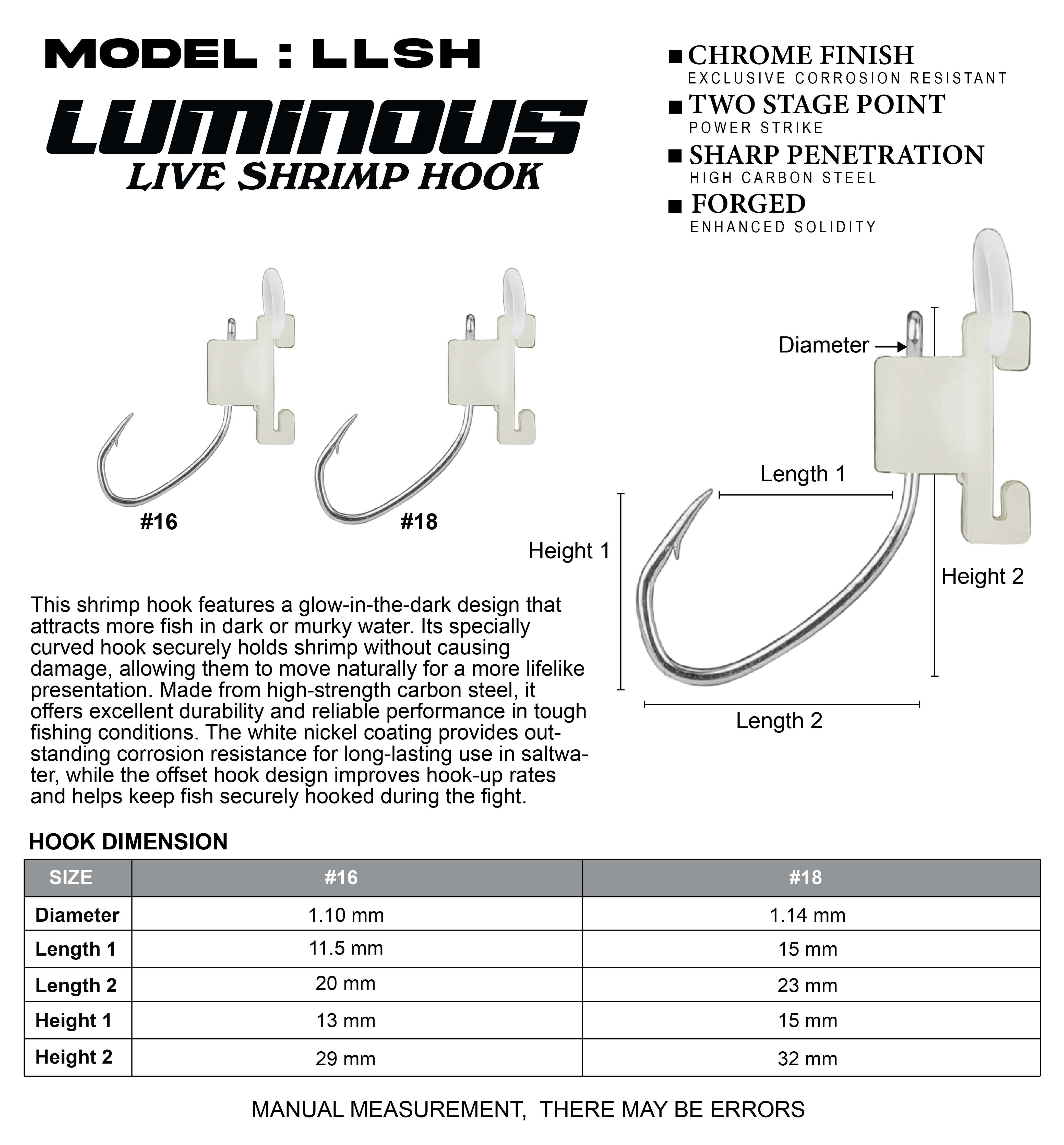 Asuka Luminous Live Shrimp Hook | Asuka 