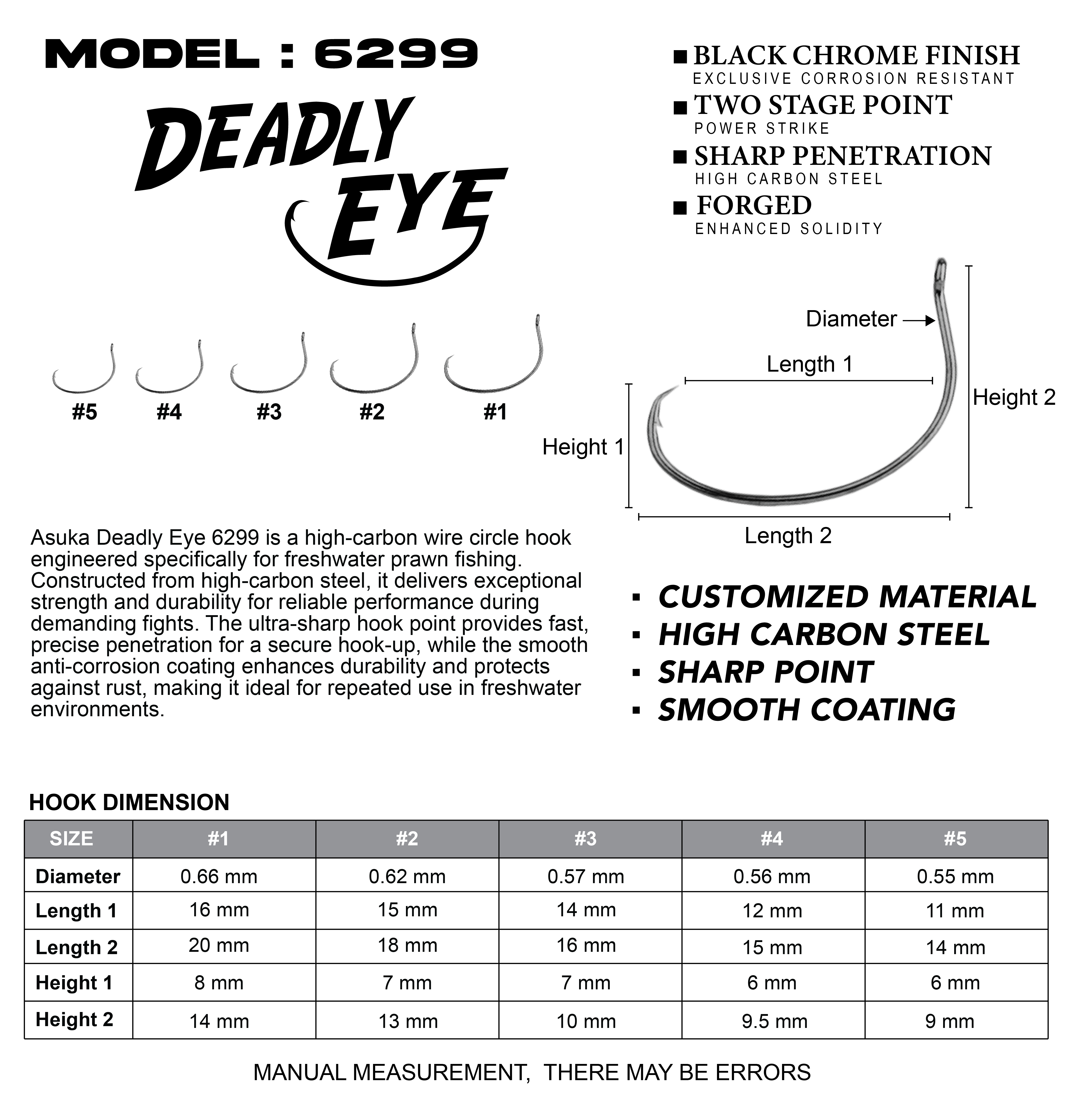 Asuka Deadly Eye Prawn Circle Hook 6299 | Asuka 