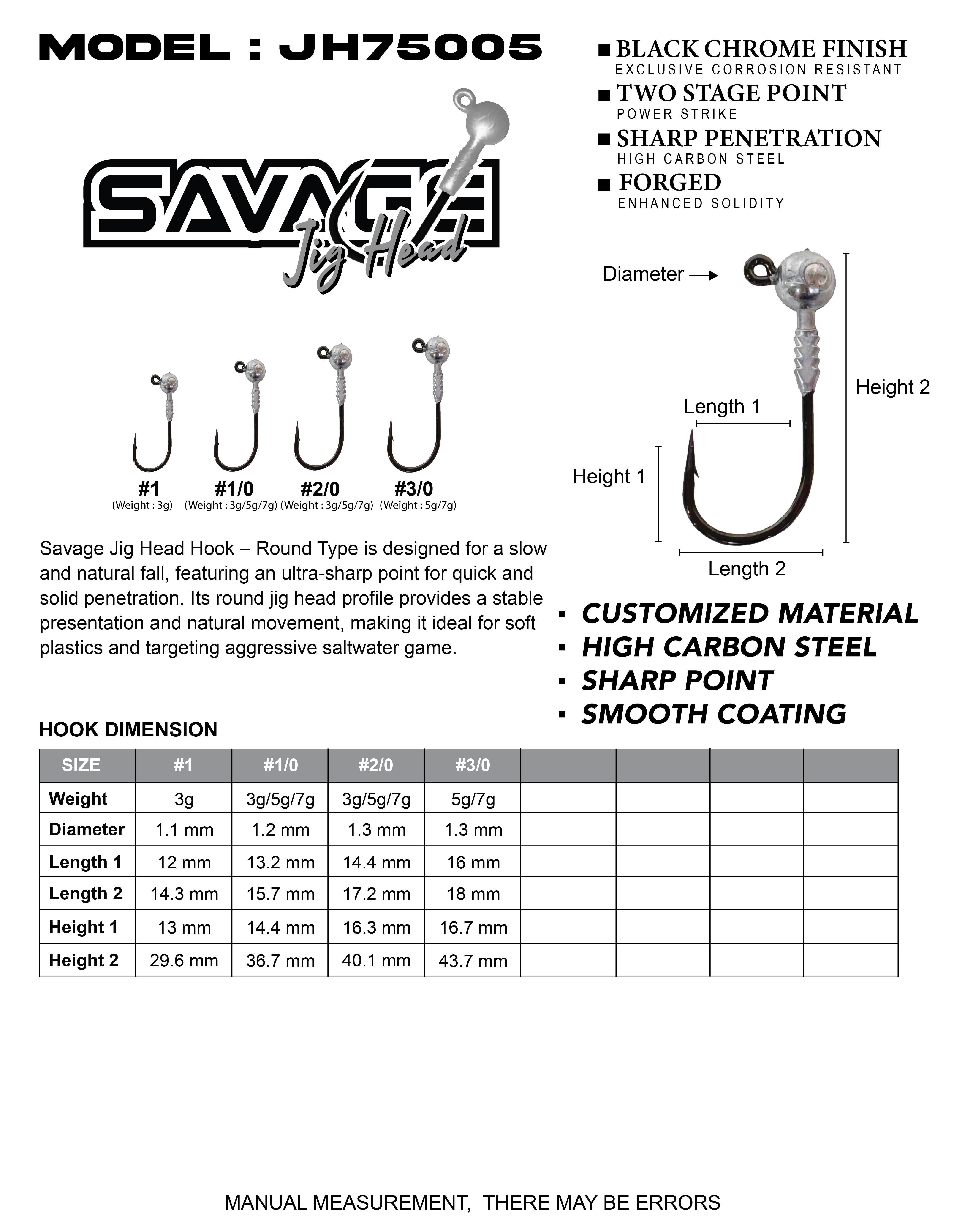 Asuka Savage Jig Head Hook - Round Type | Asuka 