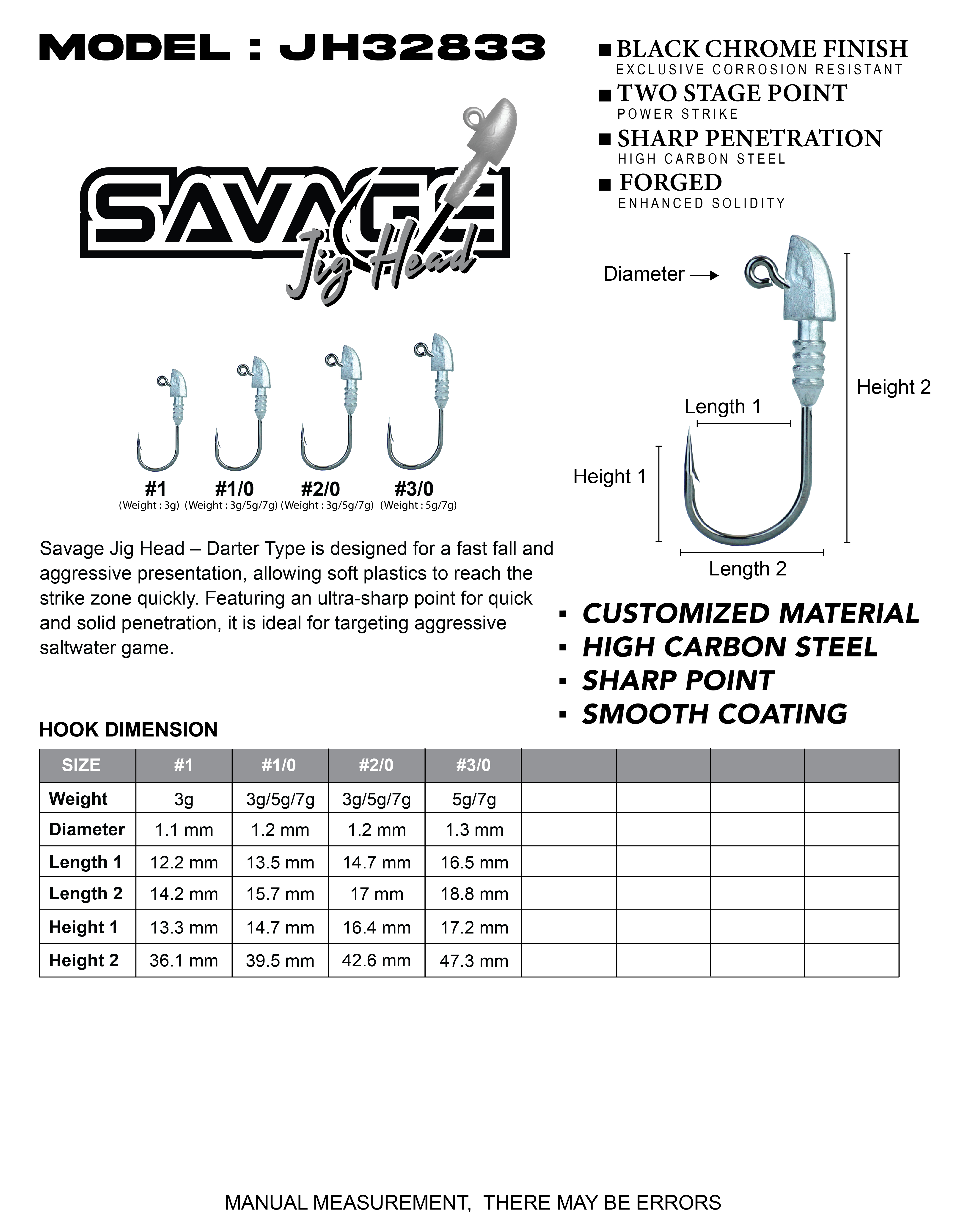 Asuka Savage Jig Head Hook - Darter type | Asuka 