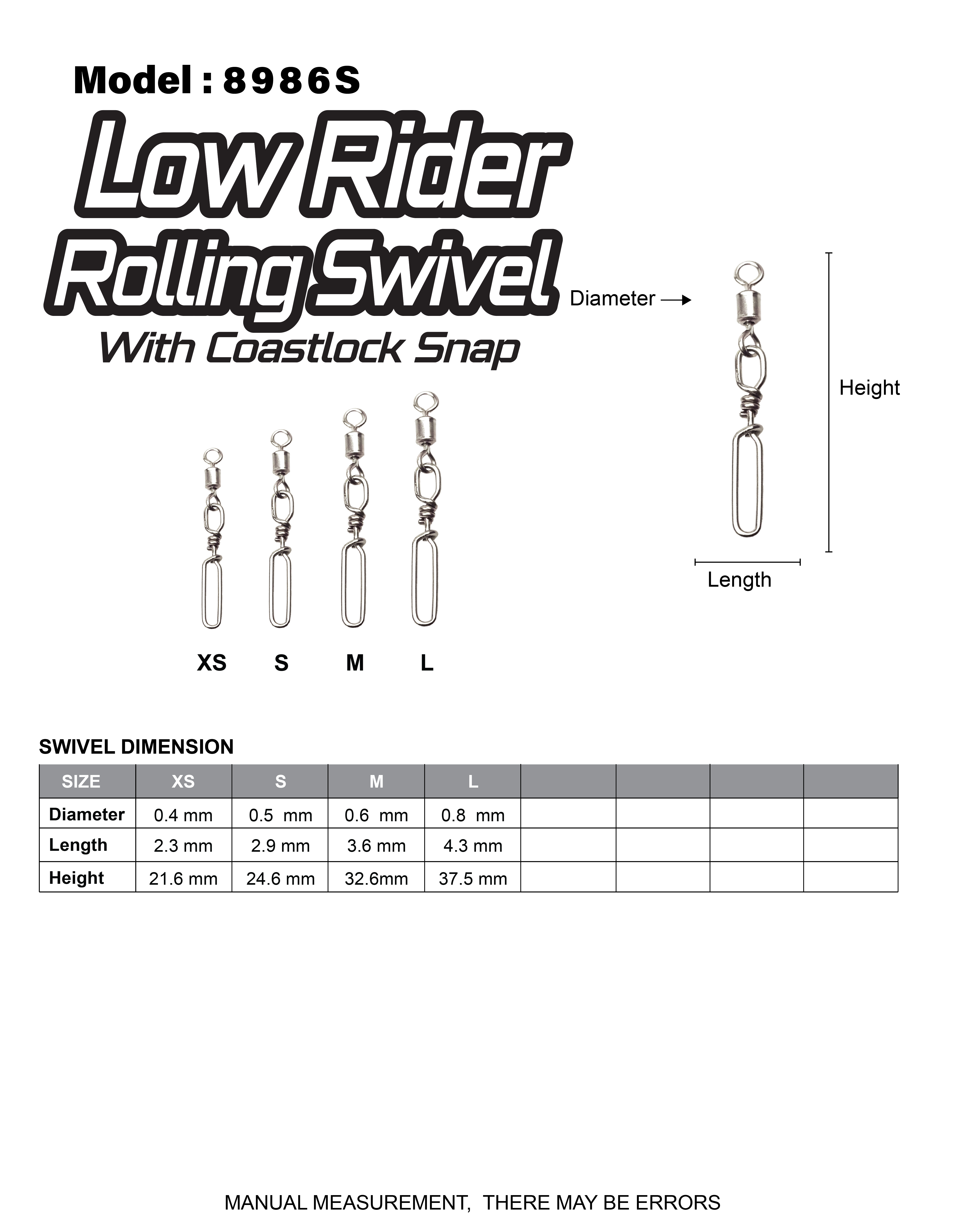 Asuka Low Rider Rolling Swivel with Coastlock Snap | Asuka 