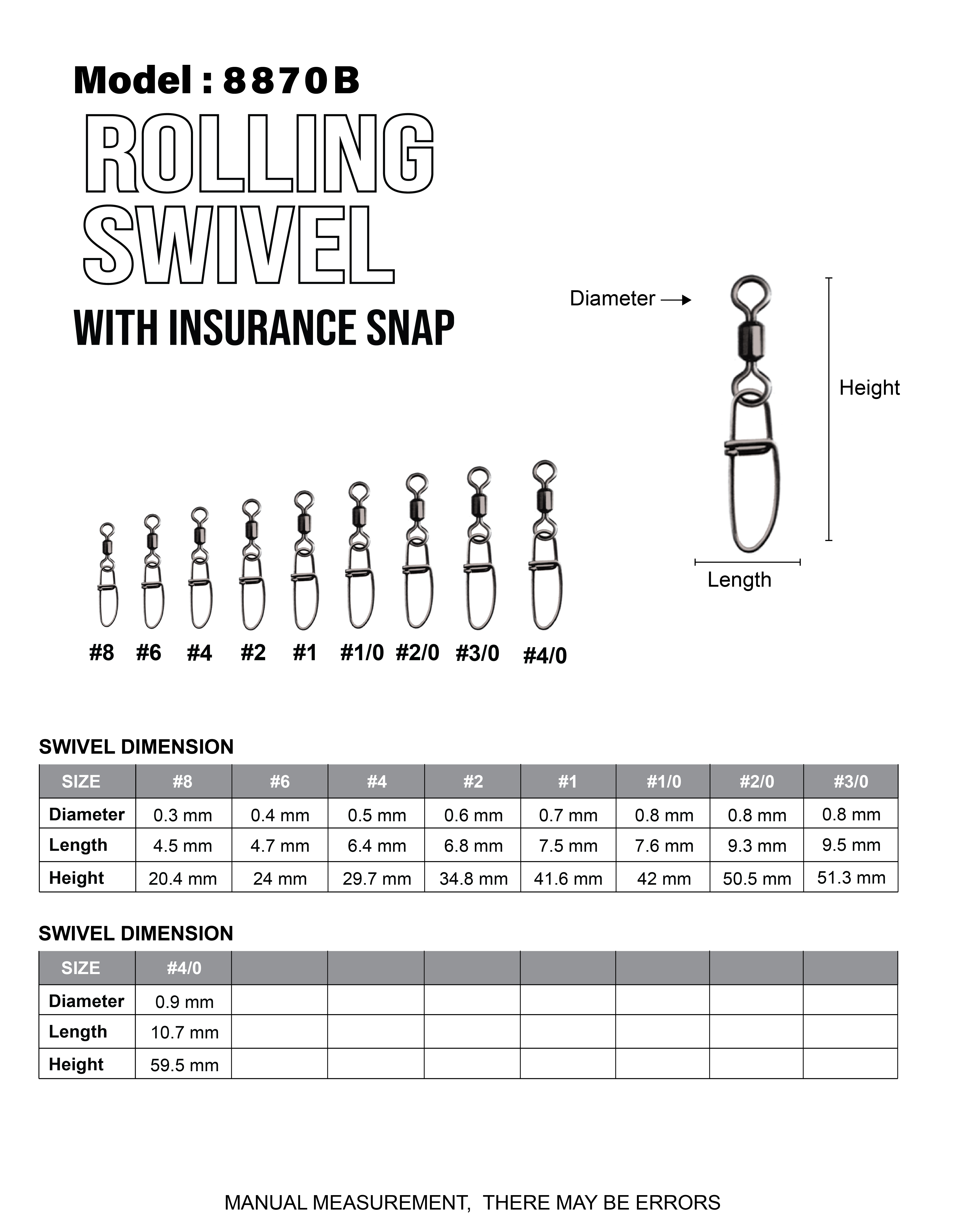 Asuka Brass Impressed Rolling Swivel with Insurance Snap | Asuka 