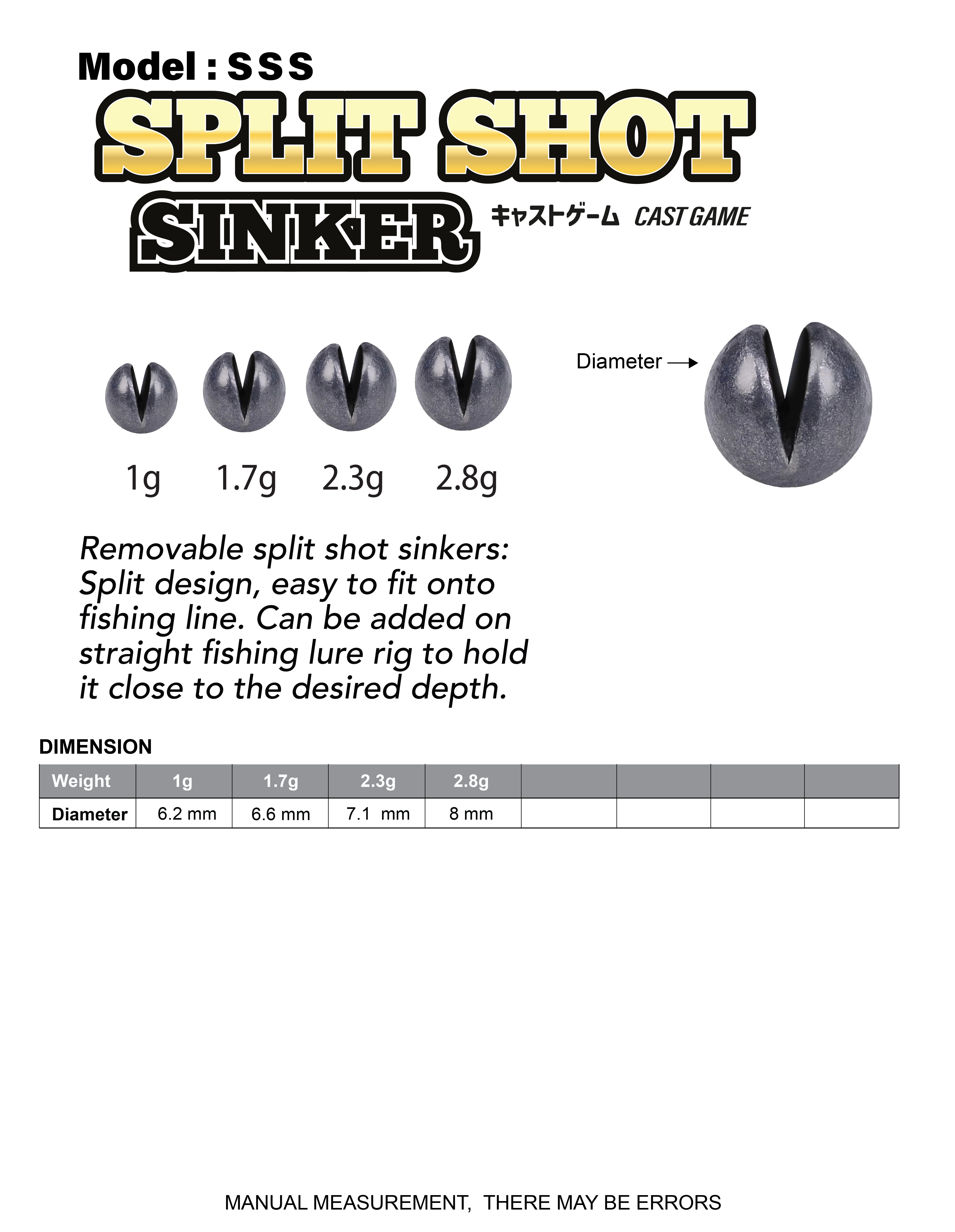 Asuka Split Shot Sinker | Asuka 