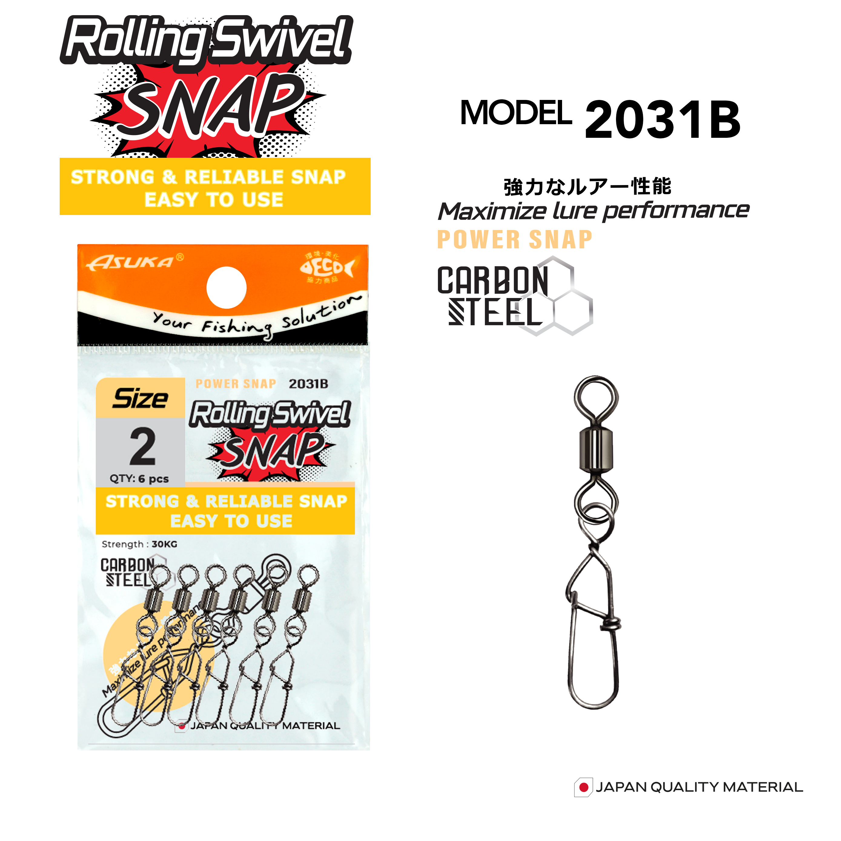 Asuka Fishing  | Asuka Rolling Swivel Snap 