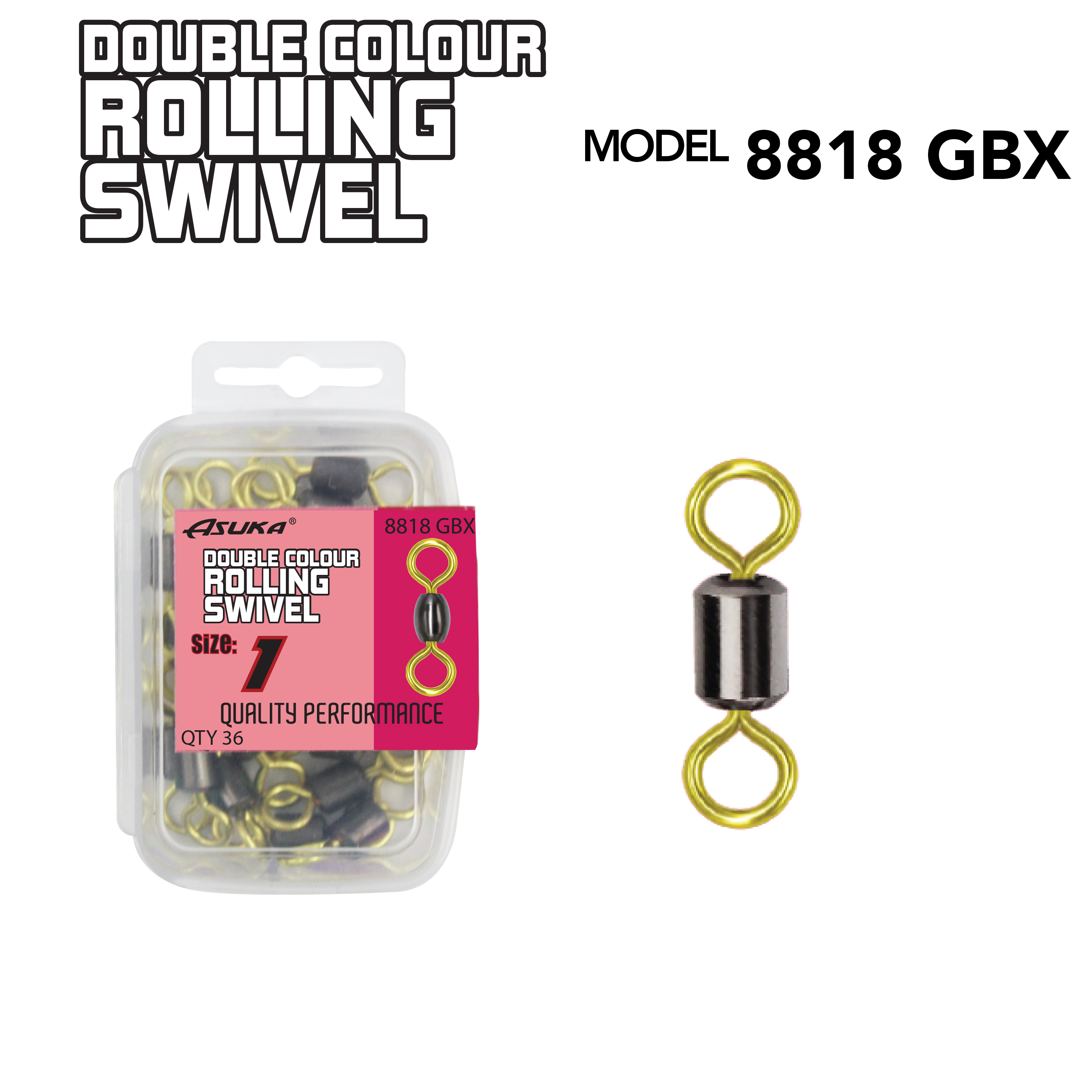 Asuka Fishing  | ASUKA Double Colour Rolling Swivel 