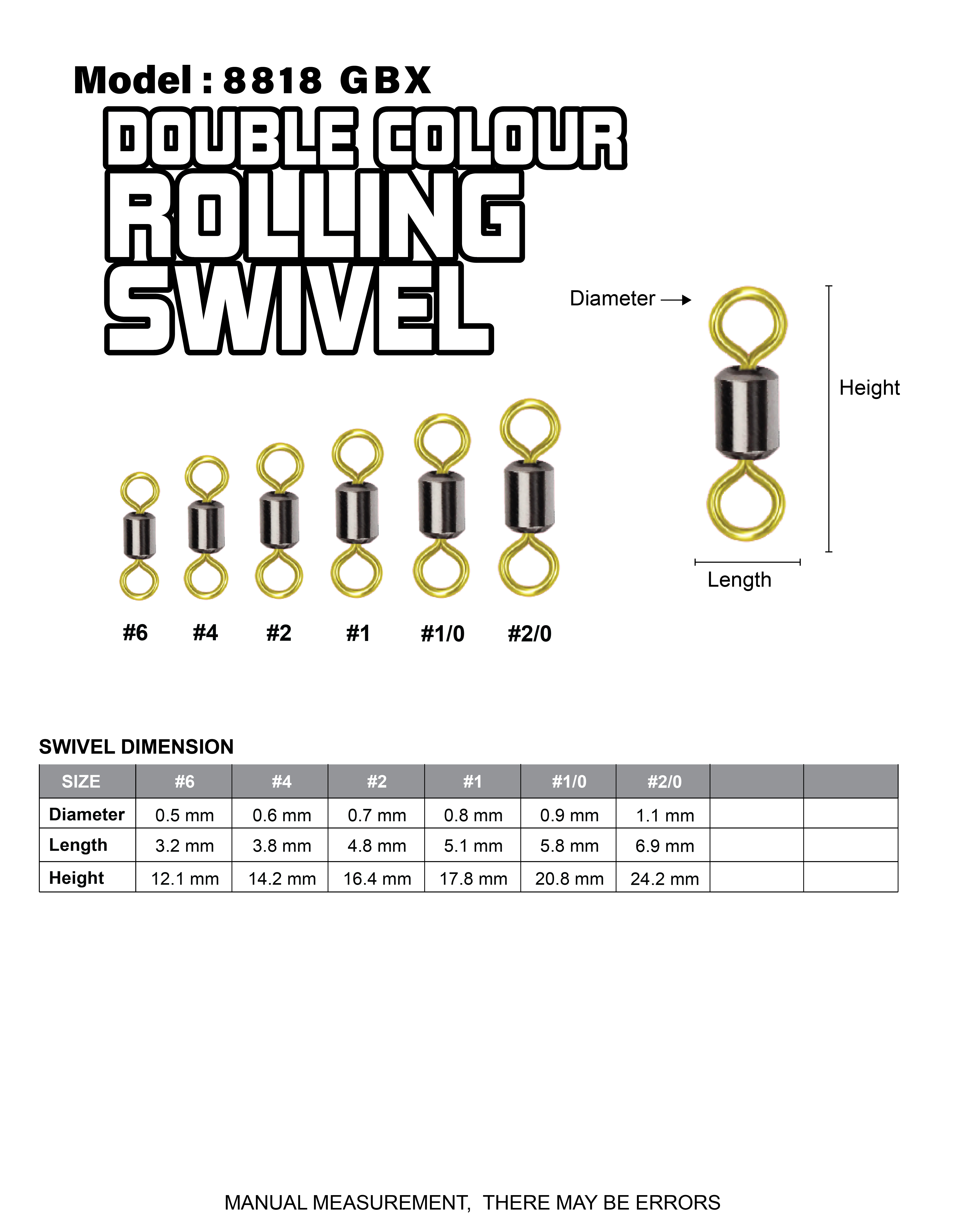 ASUKA Double Colour Rolling Swivel  | Asuka 