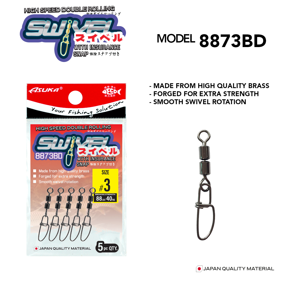 Asuka Fishing  | Asuka High Speed Double Rolling Swivel with Insurance Snap 8873BD