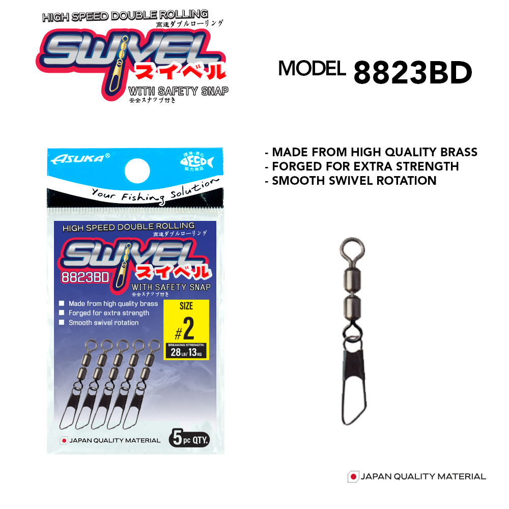 Asuka Fishing  | Asuka High Speed Double Rolling Swivel with Safety Snap 8823BD